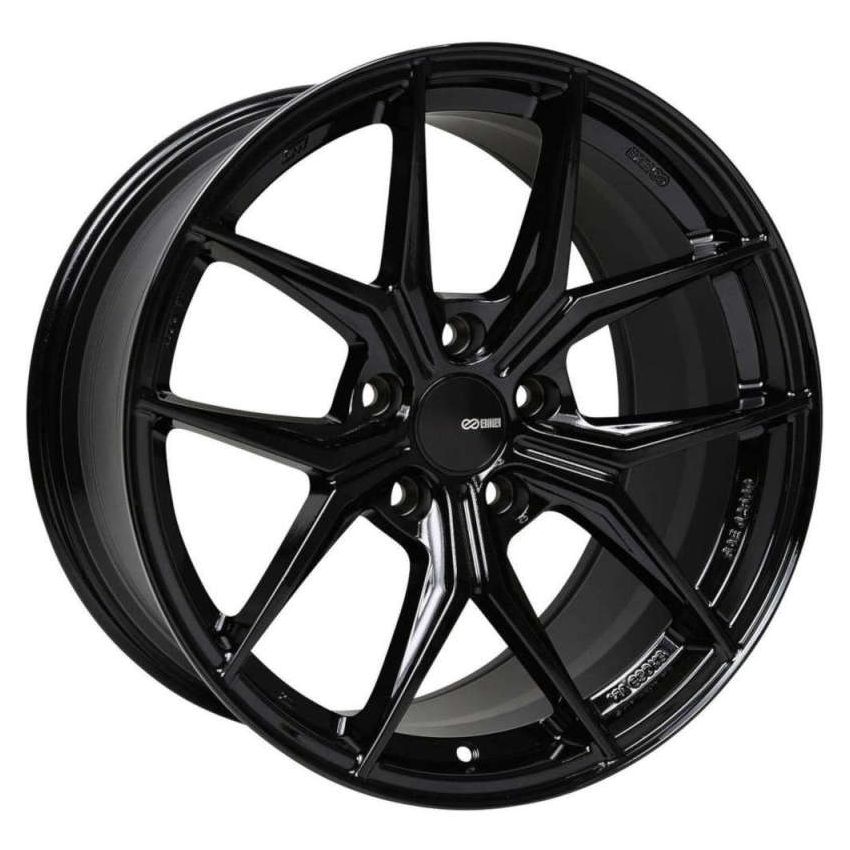 Enkei 529-880-8045BK TSR-X 18x8 45mm Offset 5x100 BP 72.6mm Bore Gloss Black Wheel