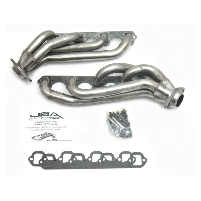 JBA 65-73 Ford Mustang 260-302 SBF w/GT40-P Heads 1-5/8in Primary Raw 409SS Mid Length Header