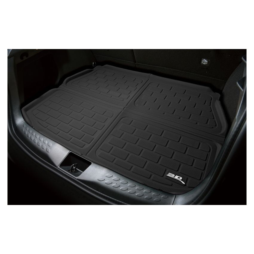 3D Maxpider 2022 Tesla Model X Behind 2nd Row Cross Fold Kagu Black Cargo Liner