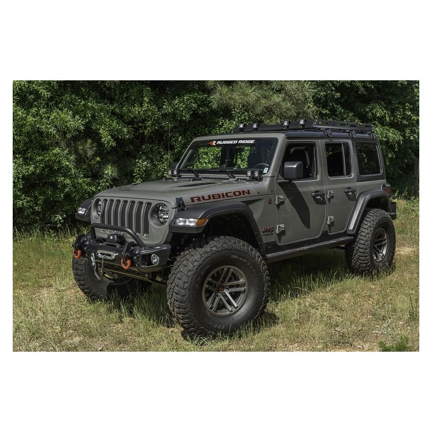 Rugged Ridge 11703.04 Roof Rack with Basket 18-20 Jeep Wrangler JL 4Dr Hardtops