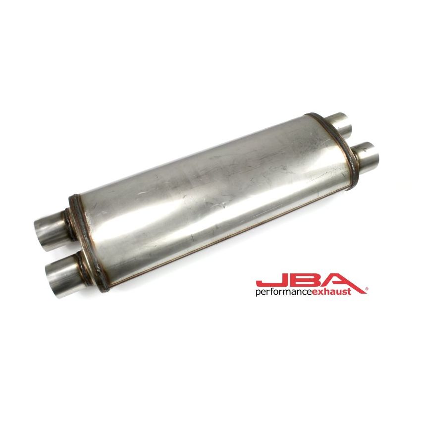 JBA Universal Chambered 304SS Muffler 22x8x5 2.5in Dual In/Dual Out