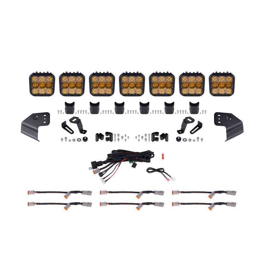 Diode Dynamics DD7233 Bronco SS5 Sport CrossLink Windshield - Yellow Combo Lightbar Kit