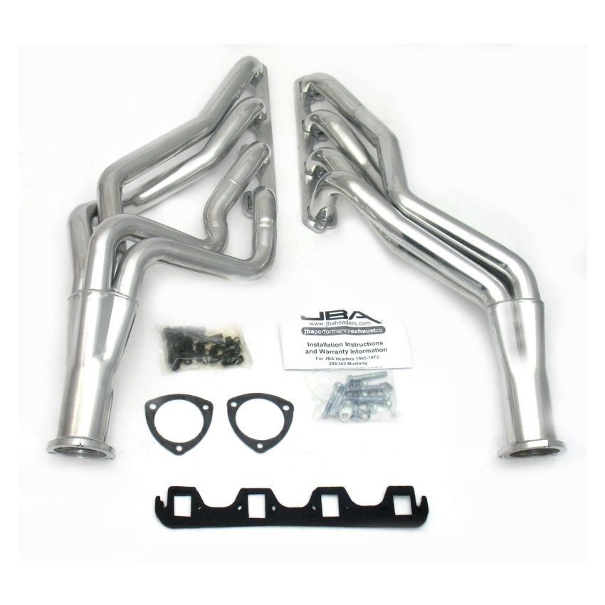 JBA 65-73 Ford Mustang 260-302 SBF 5 Speed T5/T56 1-3/4in Primary Silver Ctd Long Tube Header