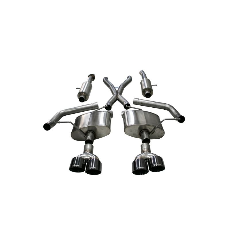 CORSA Performance 21051BLK Corsa 2018-2021 Jeep Grand Cherokee TrackHawk 6.2L Sport Cat-Back Dual Rear Exit w/4.5in Black Tips