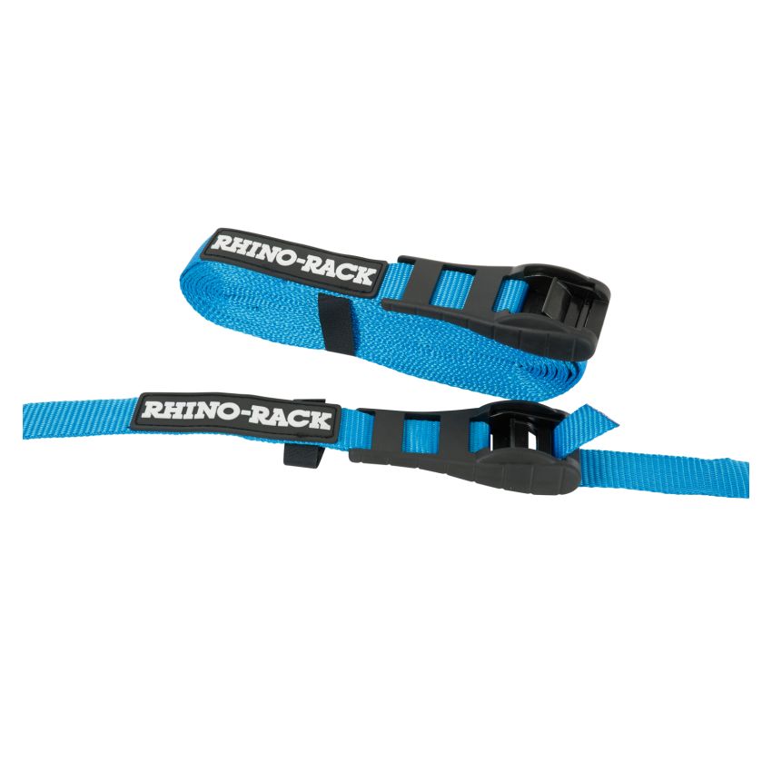 Rhino-Rack Rapid Tie Down Straps w/Buckle Protector - 4.5m/15ft - Pair - Red