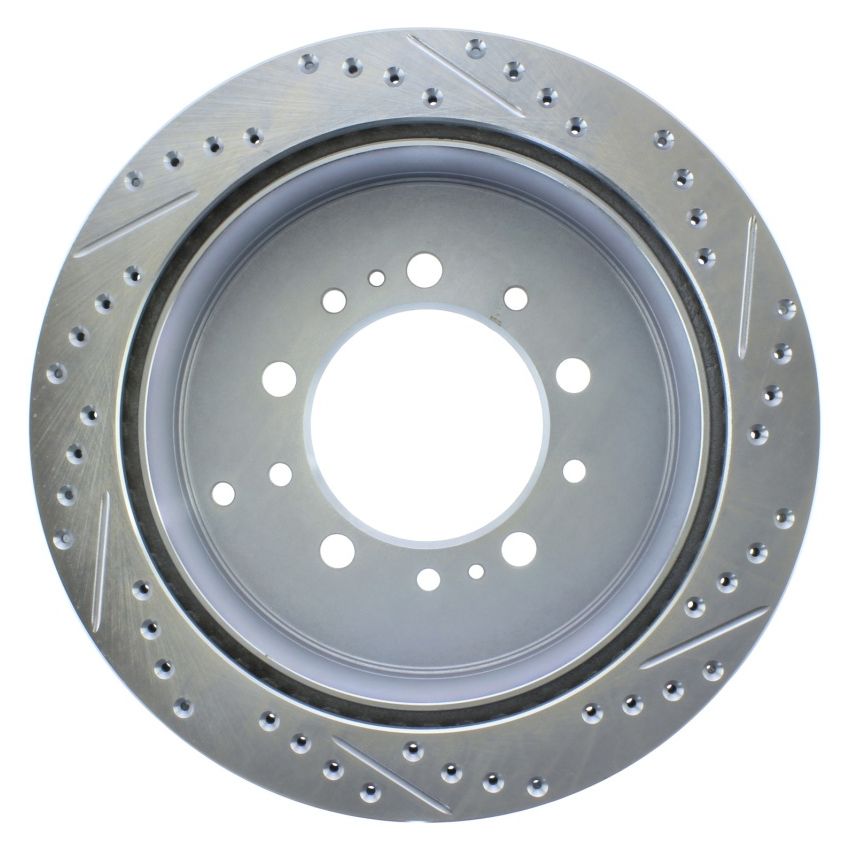 StopTech Select Sport 13-17 Toyota Land Cruiser Drilled / Slotted Rear Passenger-Side Brake Rotor