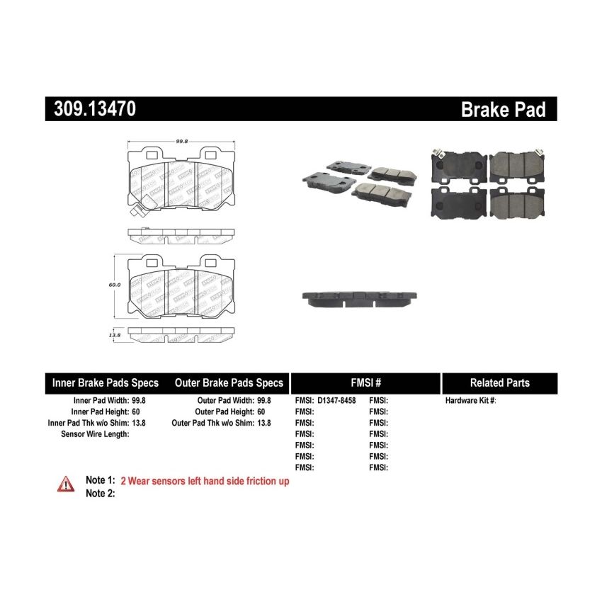 StopTech Performance 08-09 Infiniti FX50/G37 Rear Brake Pads