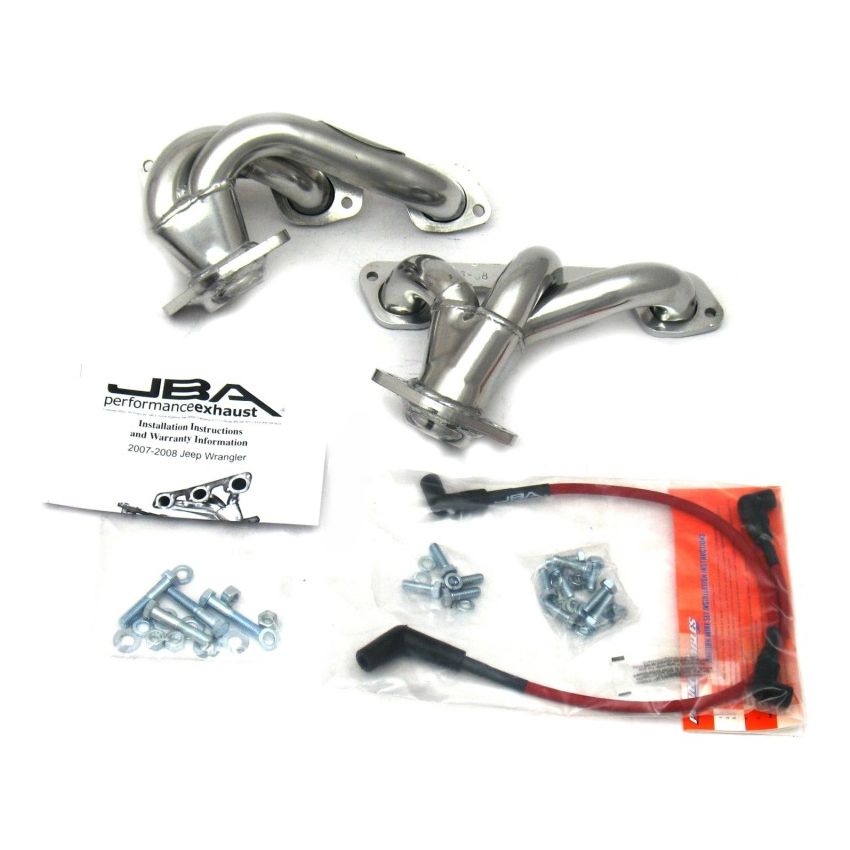 JBA 07-11 Jeep 3.8L V6 1-1/2in Primary Silver Ctd Cat4Ward Header
