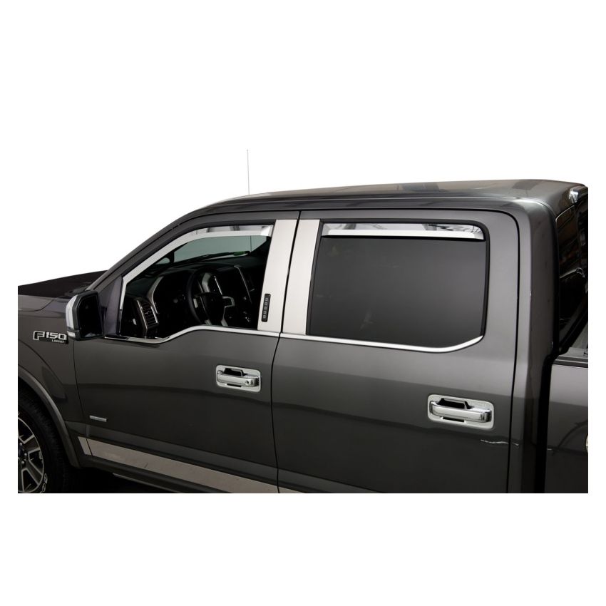 Putco 480065 17-20 Ford SuperDuty - Crew Cab (Set of 4) Element Chrome Window Visors