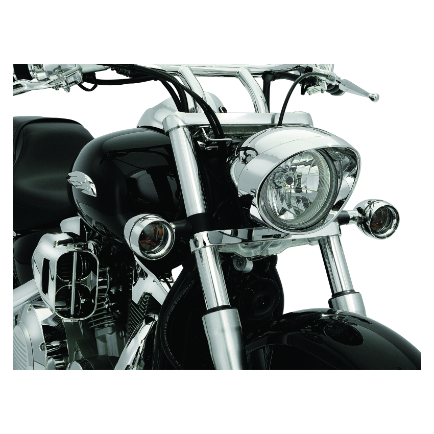 Kuryakyn 2270 Deep Dish Bezels With Smoke Lenses Red Light