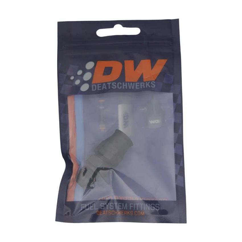 DeatschWerks 6AN Male Flare to 3/8in Hardline Compression Adapter - Anodized Matte Black