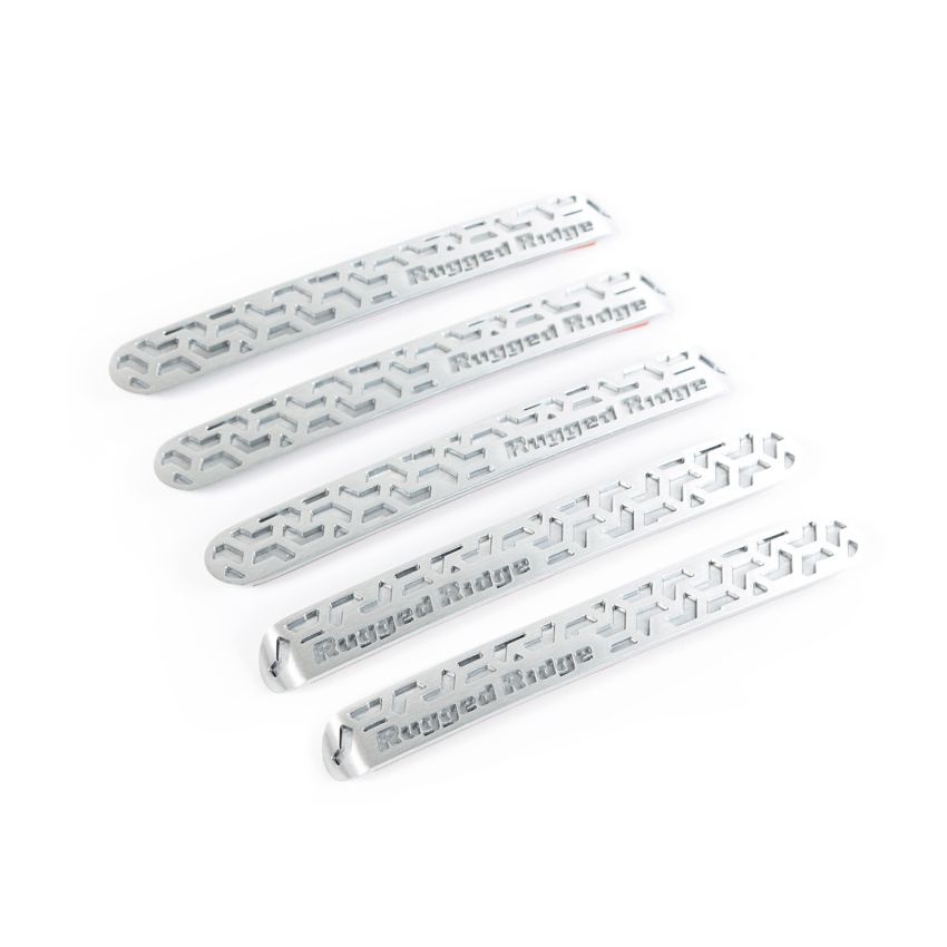 Rugged Ridge Elite Dr Hndle Insert Brushed Tread 4D 07-18 Jeep Wrangler JK