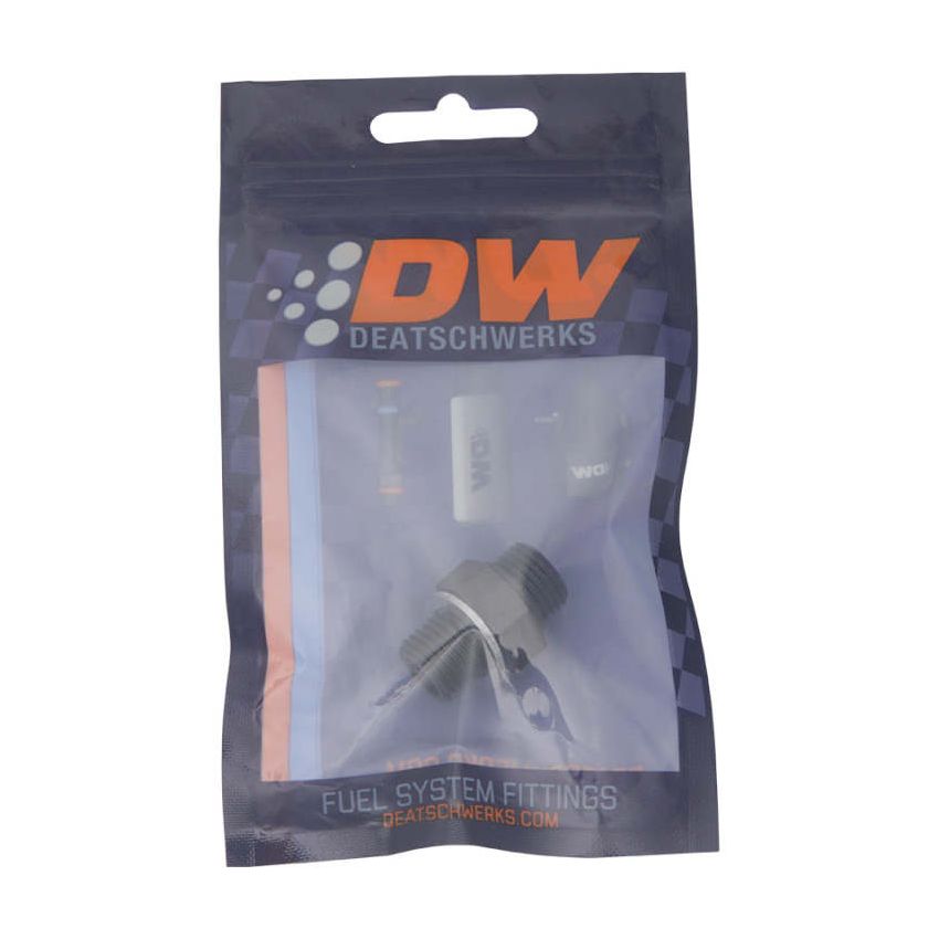 DeatschWerks 6AN ORB Male to M14 X 1.5 Metric Male (Incl O-Ring and Washer) - Anodized Matte Black