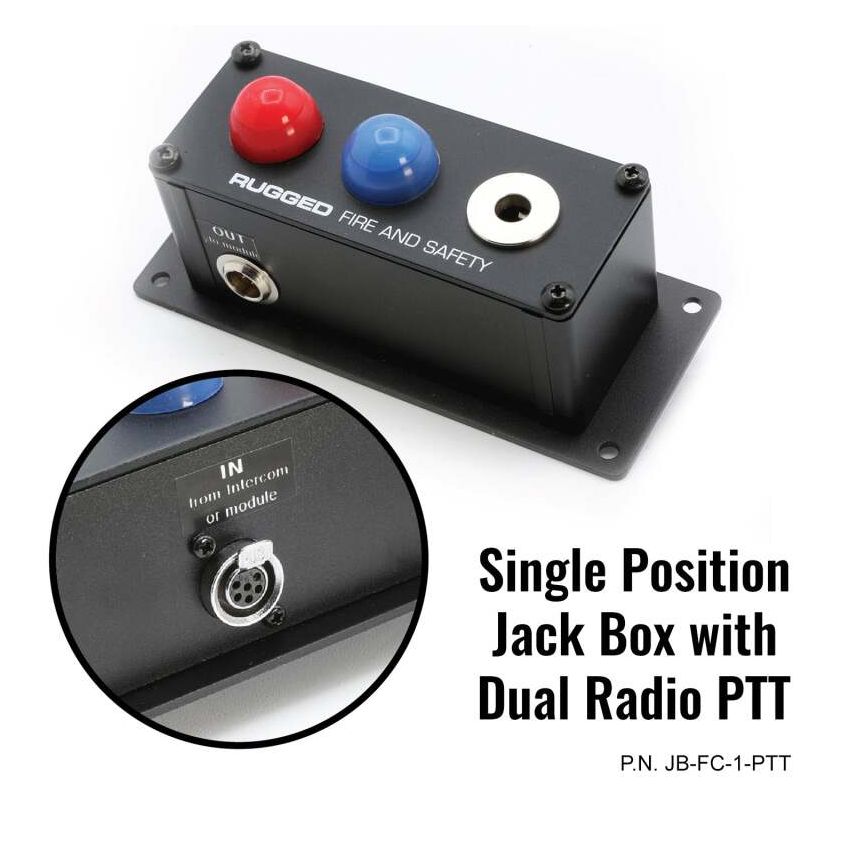 Rugged Radios JB-FC-1 Jack Box Headset Stations for RRP800 Fire & Safety Intercoms Single Position Jack Box