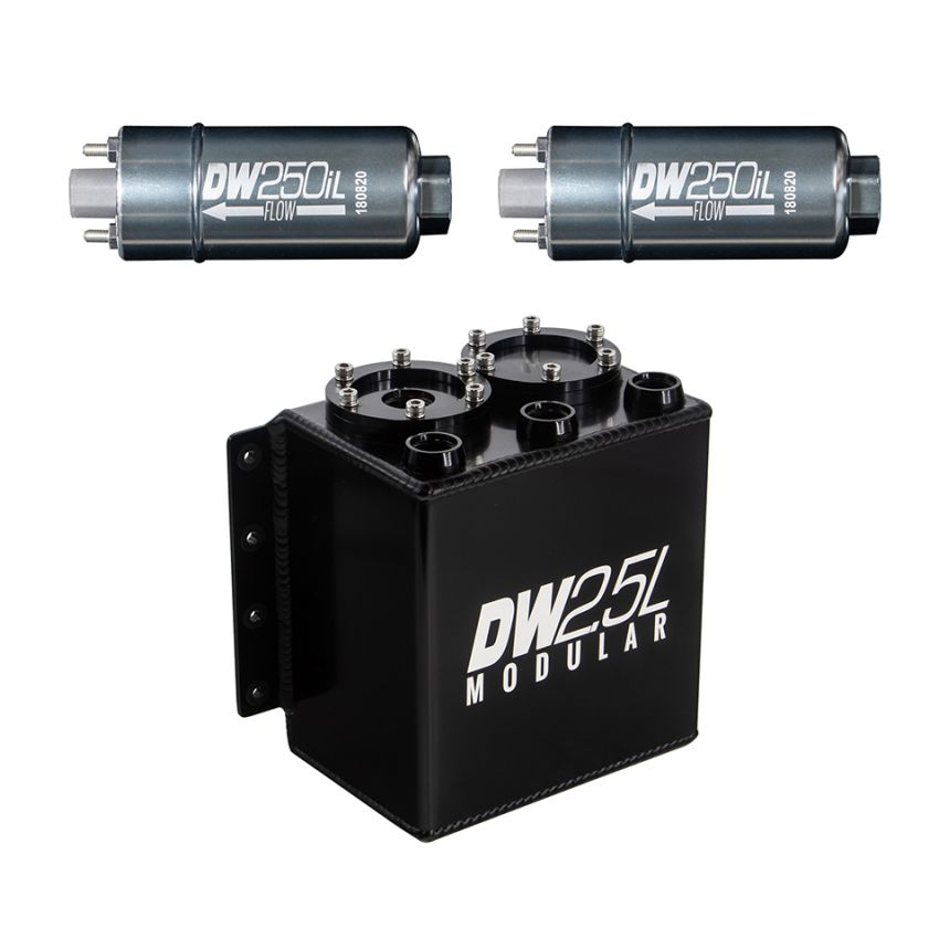 DeatschWerks 6-252-25ST 2.5L Modular Surge Tank (Incl. 2 DW250iL In-Line Fuel Pump)