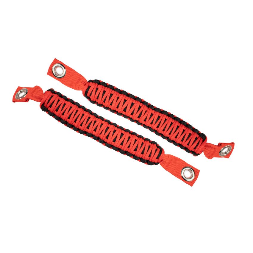 Fishbone Offroad 07-18 Wrangler JK A Pillar Sound Bar Red Paracord Grab Handles