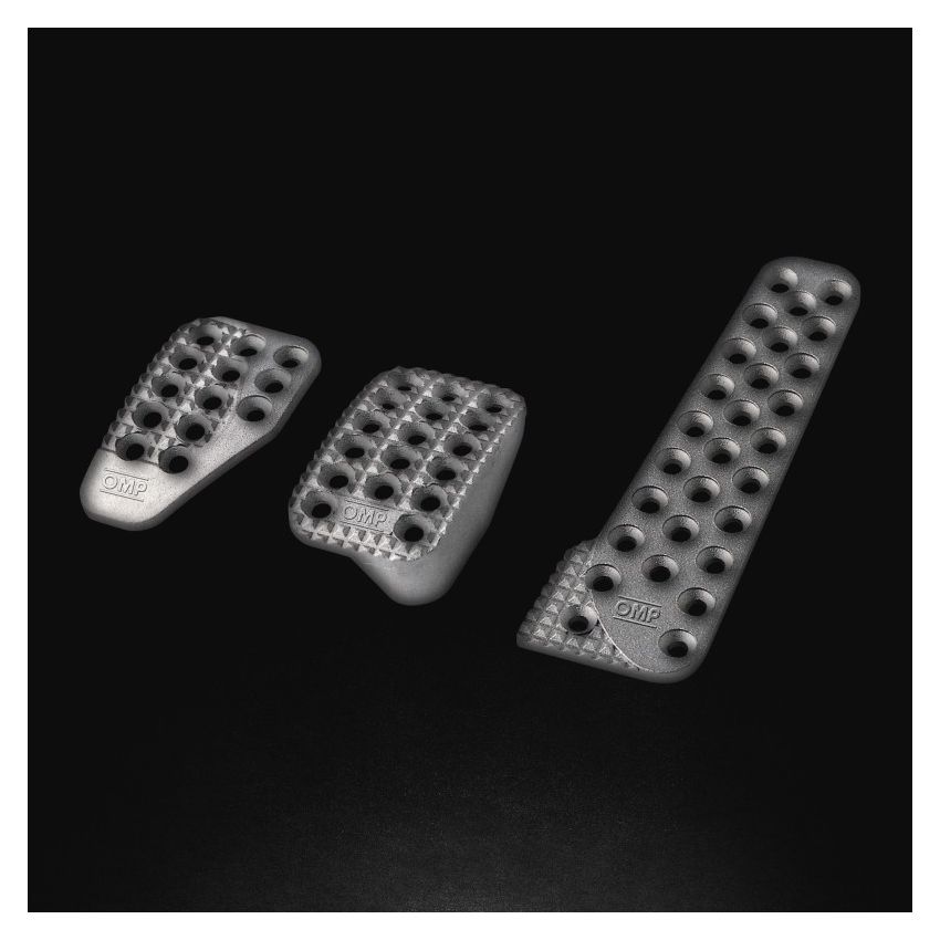 OMP RACING, INC. OMPOA0-1010-003 3 Pedal Set Sandblasted Aluminum w/ Long Gas Ped