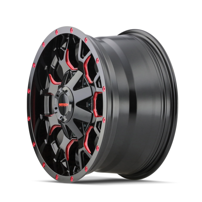 Mayhem 8015 Warrior 17x9 / 5x127 BP / -12mm Offset / 87mm Hub Black w/ Prism Red Wheel