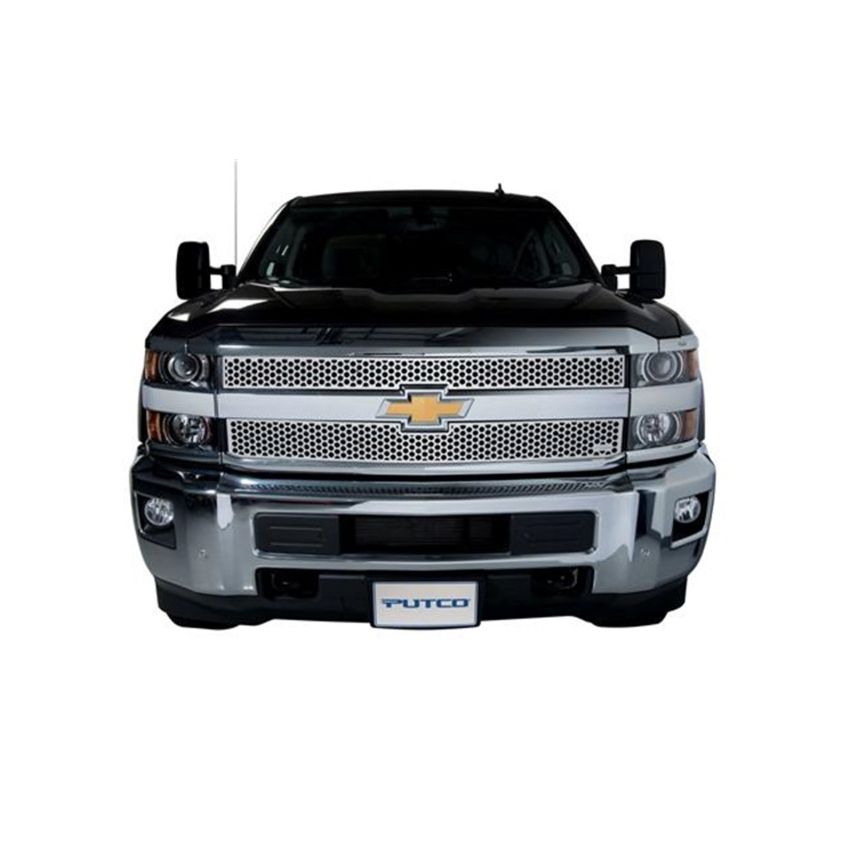 Putco 84201 15-19 Chevy Silverado HD Punch Stainless Steel Grilles
