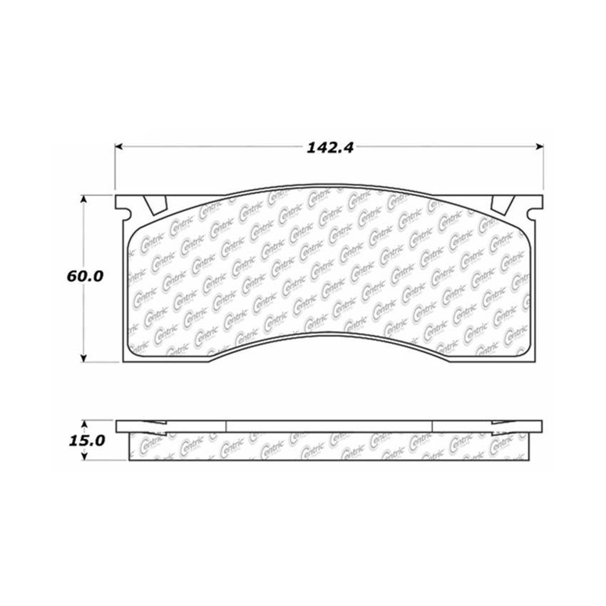 CENTRIC PARTS 102.00010 C-Tek Semi-Metallic Brake Pads with Shims