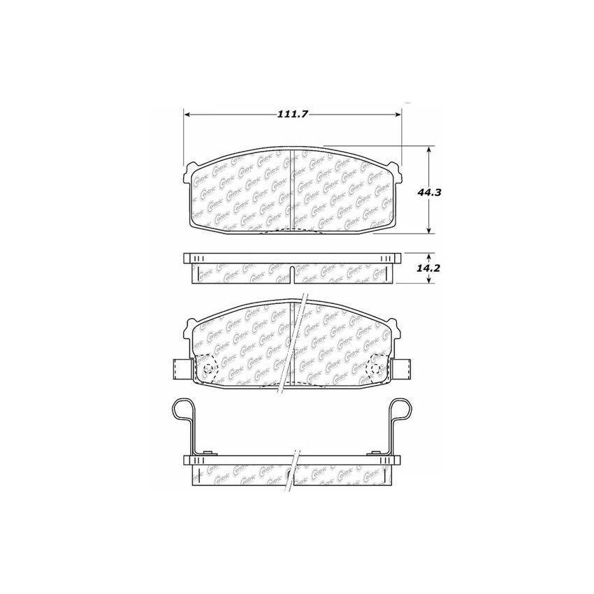 CENTRIC PARTS 102.02740 C-Tek Semi-Metallic Brake Pads with Shims