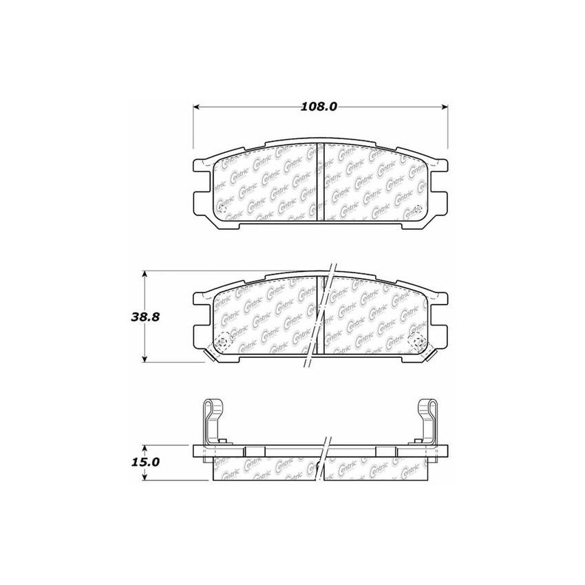 CENTRIC PARTS 105.04710 Posi Quiet Ceramic Brake Pads with Shims and Hardware