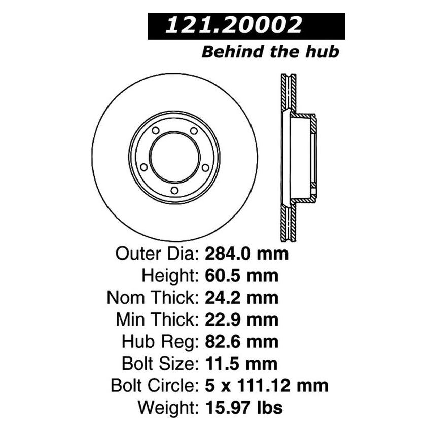 CENTRIC PARTS 121.20002 C-Tek Standard Brake Rotor