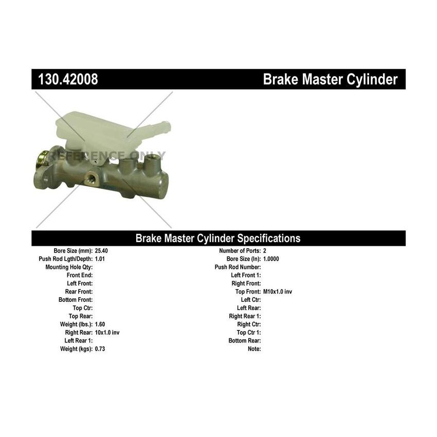 CENTRIC PARTS 130.42008 Centric Premium Brake Master Cylinder