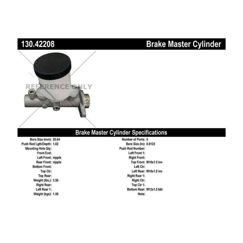 CENTRIC PARTS 130.42208 Centric Premium Brake Master Cylinder