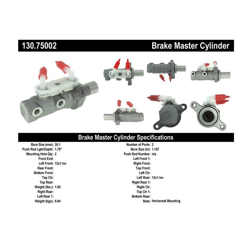 CENTRIC PARTS 130.75002 Centric Premium Brake Master Cylinder