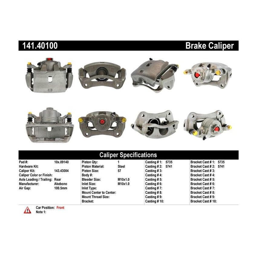 CENTRIC PARTS 141.40100 Centric Semi-Loaded Brake Caliper
