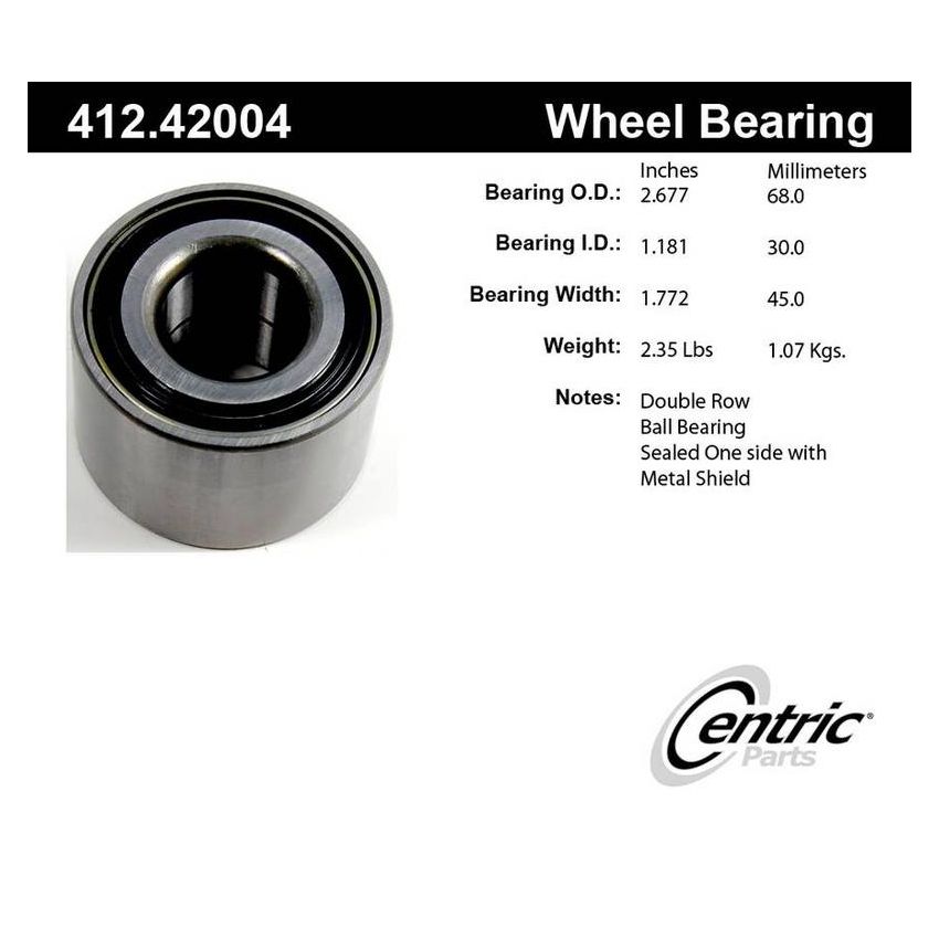 CENTRIC PARTS 412.42004E C-Tek Standard Double Row Wheel Bearing