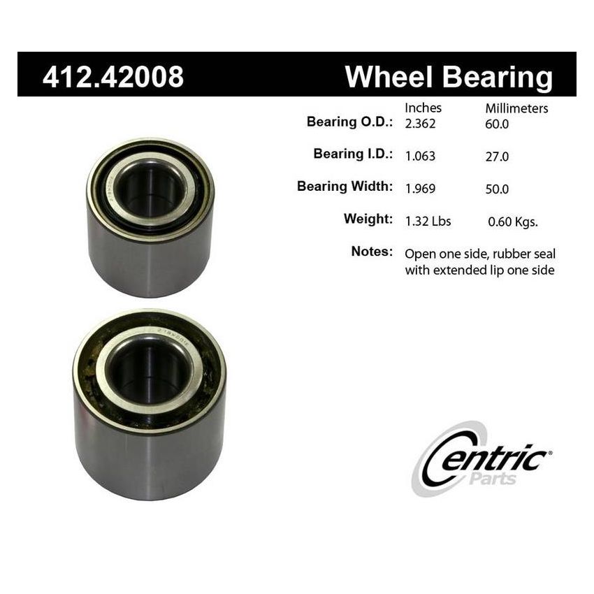 CENTRIC PARTS 412.42008 Centric Premium Double Row Wheel Bearing