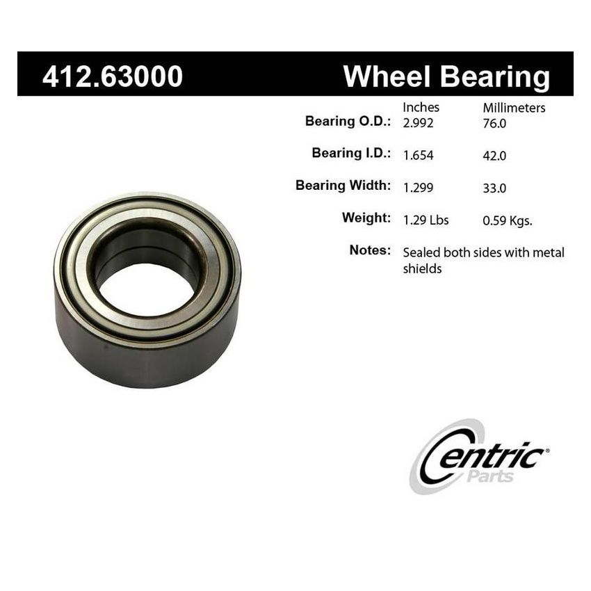 CENTRIC PARTS 412.63000E C-Tek Standard Double Row Wheel Bearing