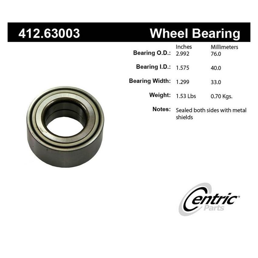 CENTRIC PARTS 412.63003E C-Tek Standard Double Row Wheel Bearing