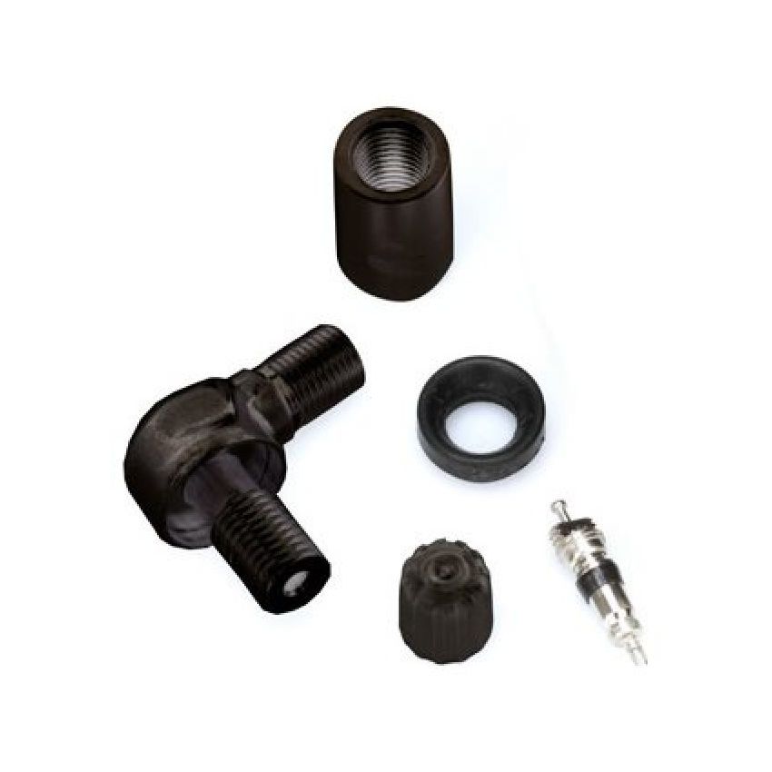 SCHRADER VALVES 25082-4 Angled Black Aluminum Valve Assembly for Schrader 90 Degree EZ-sensor - 4 Pk