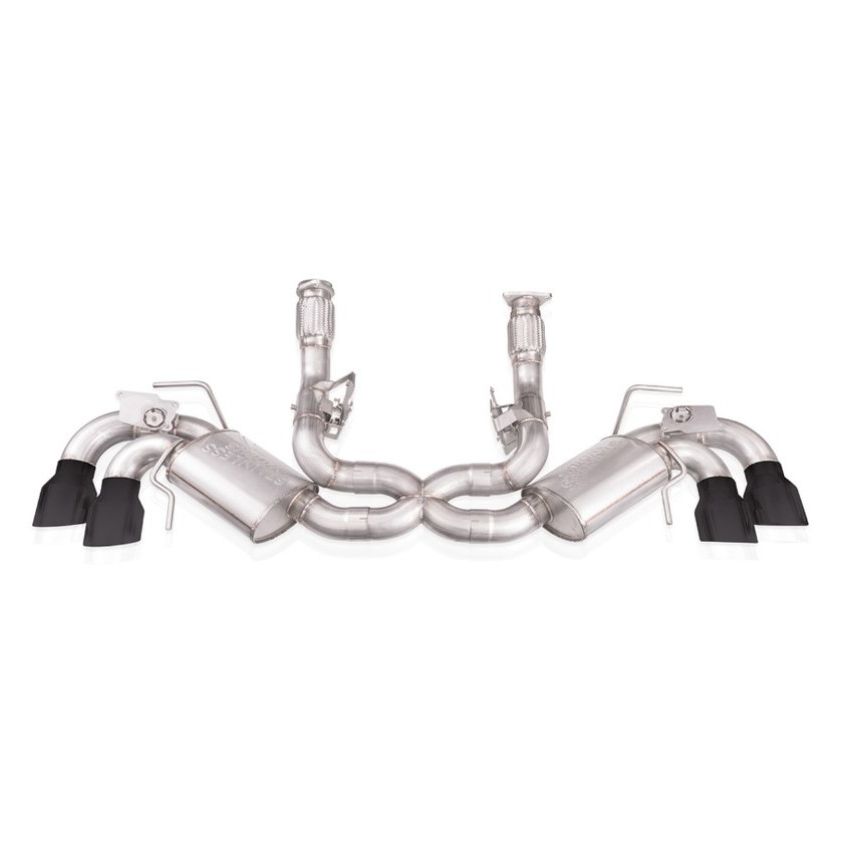 Stainless Works C8CBL-B 20-21 Chevrolet Corvette C8 6.2L Legend Cat-Back Exhaust w/ Matte Black Tips