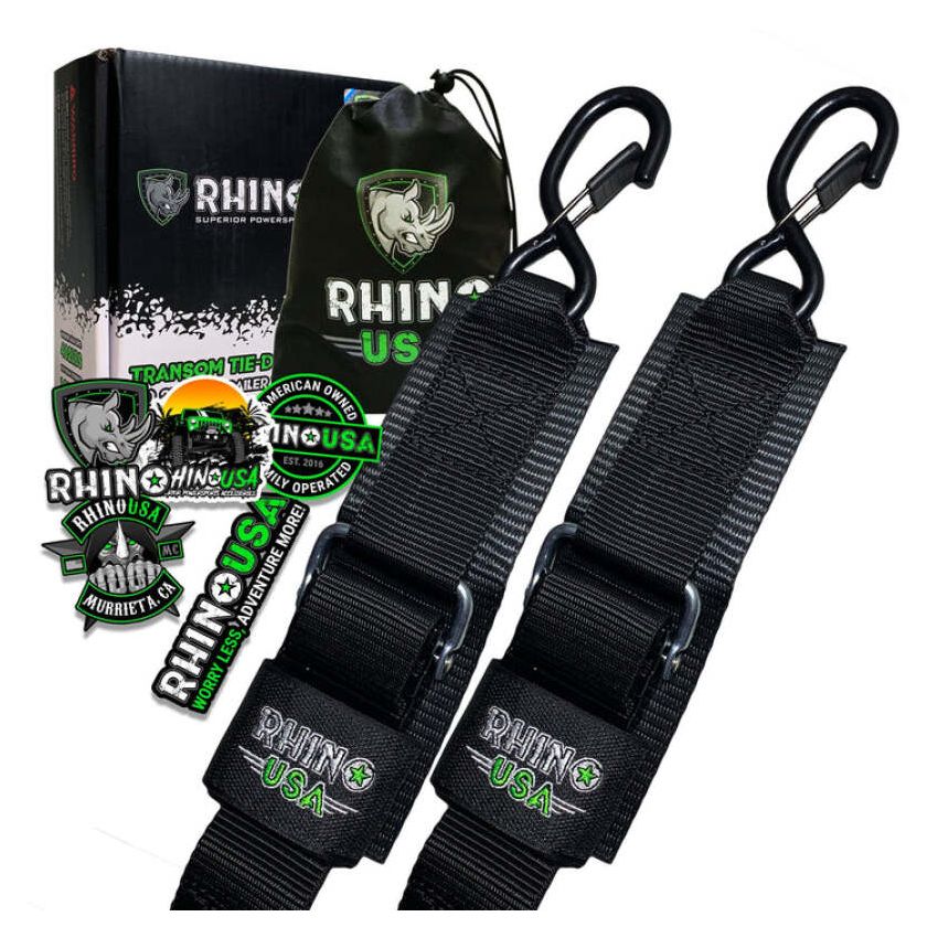 Rhino USA RNO-TRNSM-STRPS Transom Straps For Boat Trailer (Pair)
