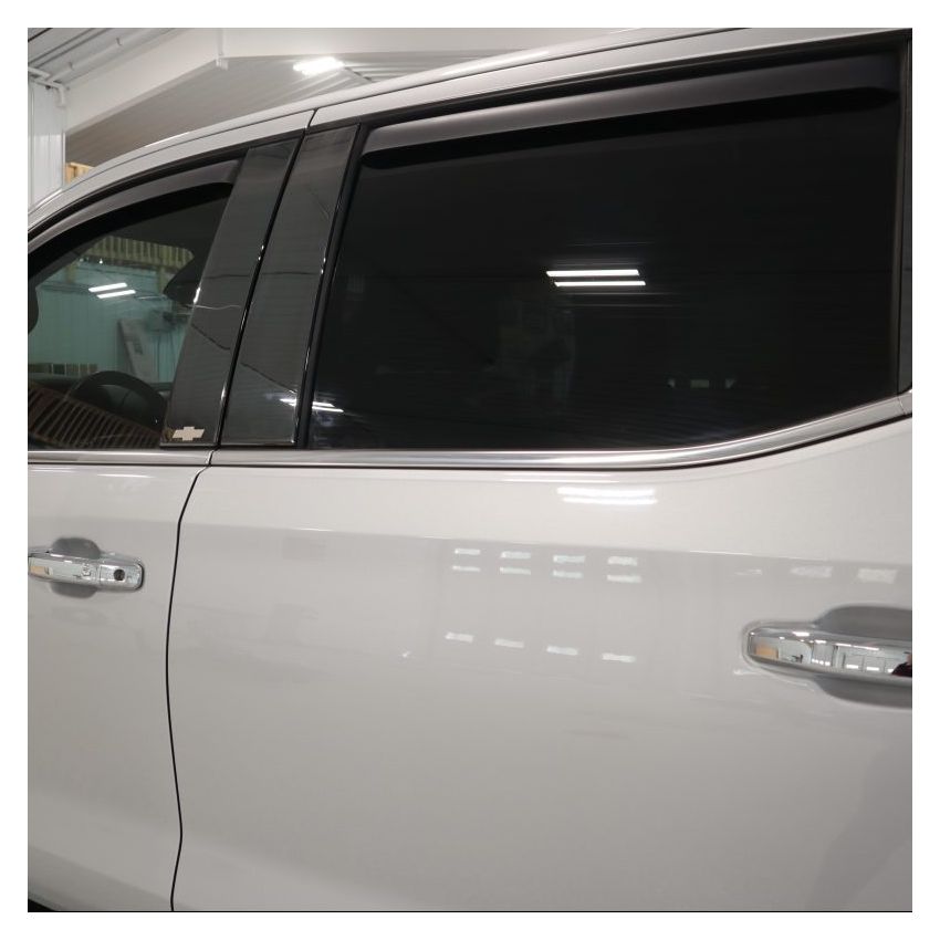 Putco 402671BPGM-1 2020 Chevy Silv HD 2500/3500 - Chevrolet Bow Tie Etching (6pcs) Black Platinum Pillar Posts