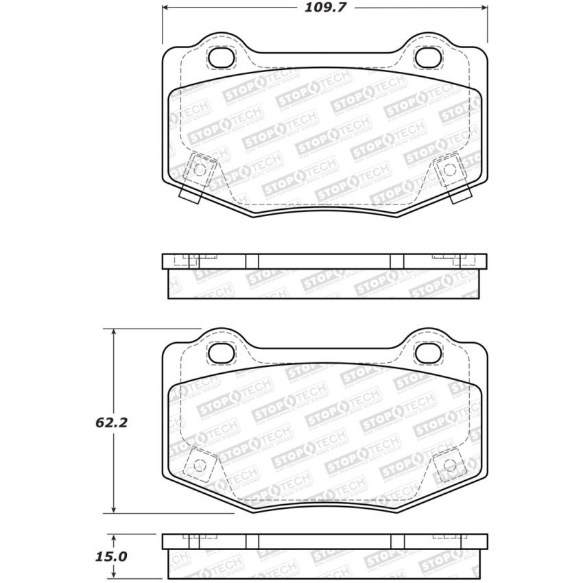 StopTech 14-18 Chevy Corvette Sport Performance Rear Brake Pads