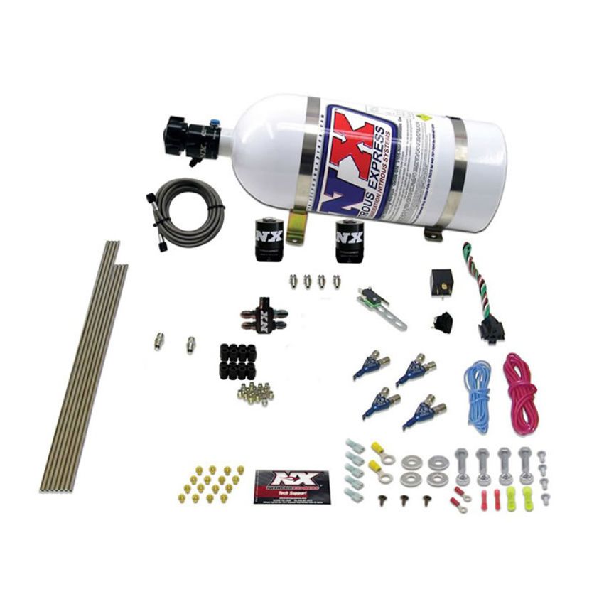 Nitrous Express 4 Cyl Gasoline EFI Nitrous Kit (50-250HP) w/10lb Bottle