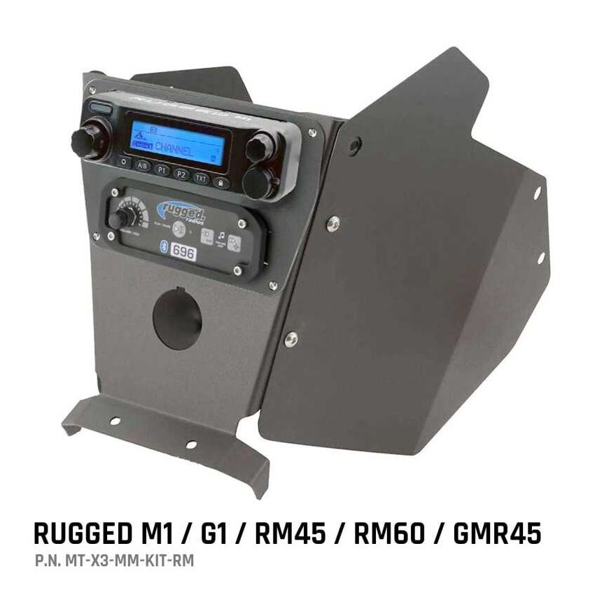 Rugged Radios MT-X3-MM-KIT-RM Can-Am X3 Mounting Kit with Multi Mount and Side Panels Rugged M1/G1/RM45/RM60/GMR45