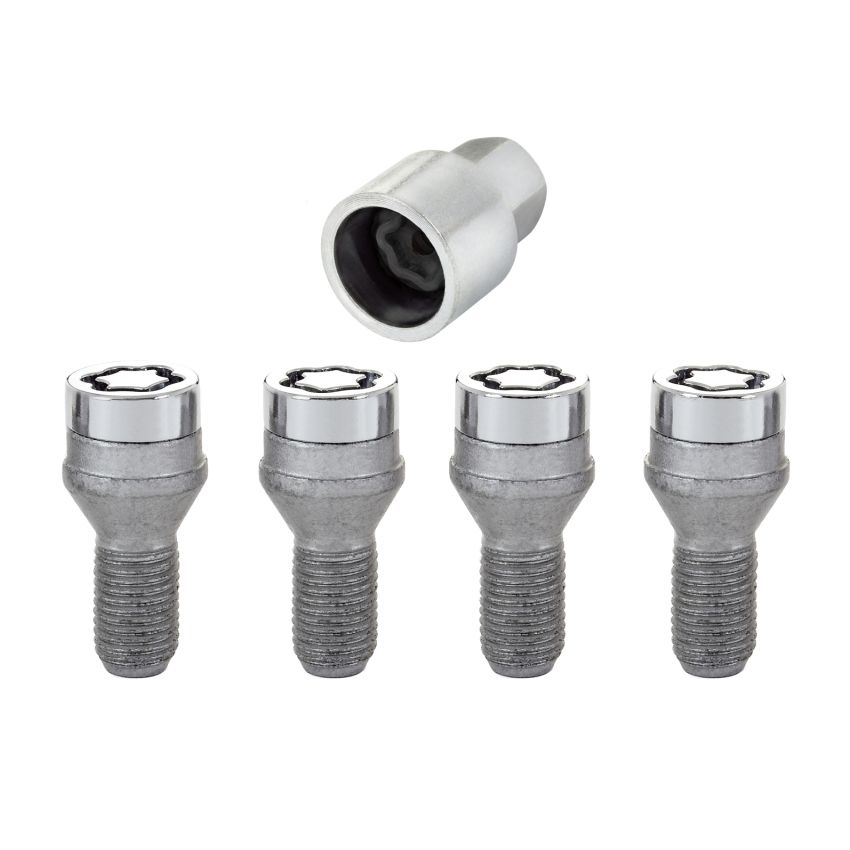 McGard Wheel Lock Bolt Set - 4pk. (Cone Seat) M12X1.25 / 17mm Hex / 22.0mm Shank Length - Chrome
