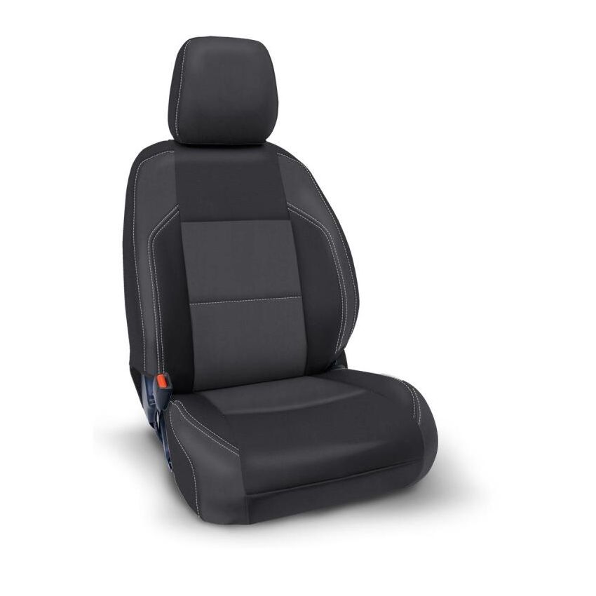 PRP 2016+ Toyota Tacoma Front Seat Covers with Electric Seat Adjusters (Pair) - Black/Grey