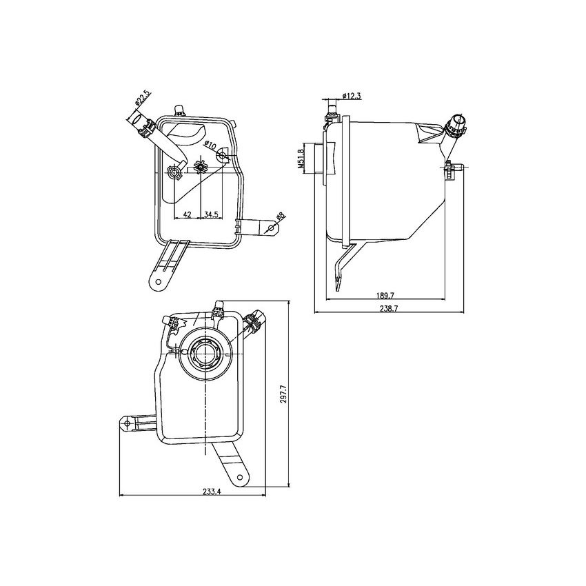 BEHR CRT 205 000S Engine Coolant Reservoir