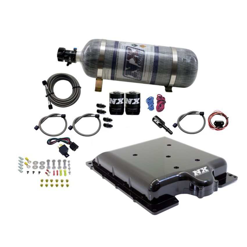 Nitrous Express 20972-12 Dodge Hellcat/Demon Supercharger Lid Nitrous Kit (100-400HP) w/12lb Bottle