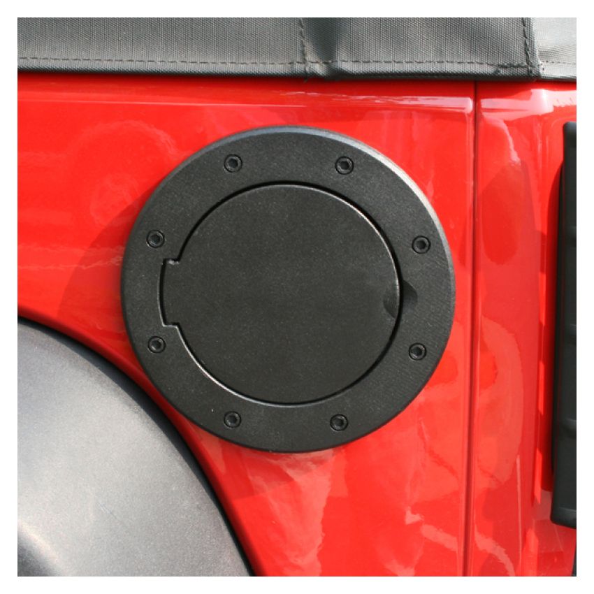 Non-Locking Gas Cap Door Black 07-18 Jeep Wran