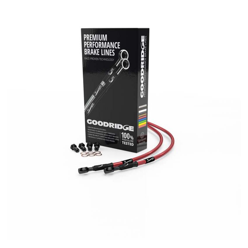 Goodridge DU0901-1CCBK-RD 93-99 Ducati Monster 900 Red Clutch Lines w/Black Fittings