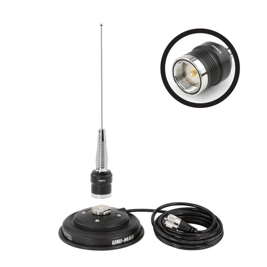 Rugged Radios ANT-SPARE-MAG-KIT-U GMRS / UHF No Ground Plane (NGP) Whip Antenna Kit with Magnetic Mount