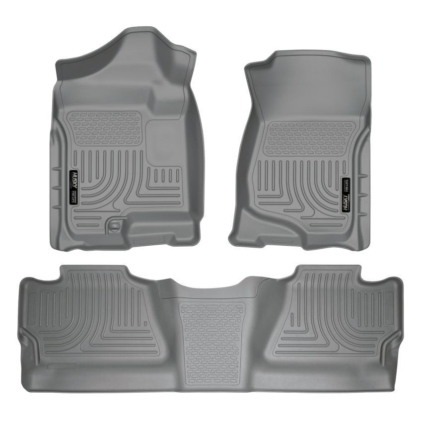 Husky Liners 07-12 Chevy Silverado/GMC Sierra Crew Cab WeatherBeater Combo Gray Floor Liners